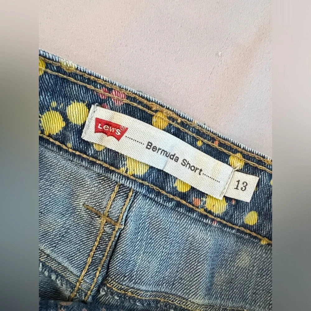 Levis Paint Splatter‎ Bermuda Shorts Indigo Traveler Size 13